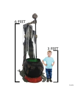 Automate Géant D'Halloween, Cadavre Au Chaudron De 1,8m -Halloween Soldes Boutique automate geant d halloween cadavre au chaudron de 18m 1