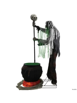 Automate Géant D'Halloween, Cadavre Au Chaudron De 1,8m -Halloween Soldes Boutique automate geant d halloween cadavre au chaudron de 18m 2