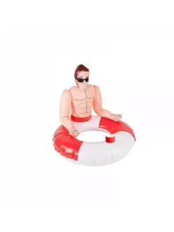 Smiffys Bouée Gonflable Avec Beau Maître-nageur Rouge Et Blanc 88 Cm