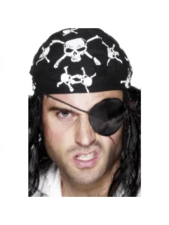 Smiffys Cache-oeil Pirate Satin Noir