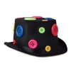 Chapeau Haut De Forme Pour Clown Avec Boutons Multicolores -Halloween Soldes Boutique chapeau haut de forme pour clown avec boutons multicolores