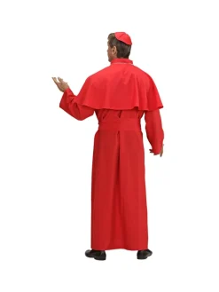 WIDMANN Costume Cardinal Rouge Du XXL Au XXXL (tunique, Cape, Ceinture, Calotte) -Halloween Soldes Boutique costume cardinal rouge du xxl au xxxl tunique cape ceinture calotte 1