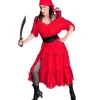 WIDMANN Déguisement Corsaire Femme Rouge (robe, Ceinture, Bandana, Cache-oeil) -Halloween Soldes Boutique deguisement corsaire femme rouge robe ceinture bandana cache oeil