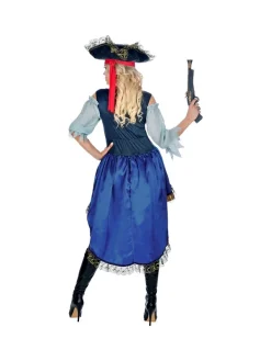 WIDMANN Déguisement Femme Capitaine Des Pirates, Multicolore (robe Avec Chemise, Chapeau) -Halloween Soldes Boutique deguisement femme capitaine des pirates multicolore robe avec chemise chapeau 2