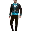 Smiffys Déguisement Jour Des Morts Noir Et Bleu Homme (veste, Ceinture Et Noeud Papillon) -Halloween Soldes Boutique deguisement jour des morts noir et bleu homme veste ceinture et noeud papillon