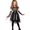 WIDMANN Déguisement Mariée Fille Squelette Noir (robe, Mitaines, Voile De Mariée Avec Cornes) -Halloween Soldes Boutique deguisement mariee fille squelette noir robe mitaines voile de mariee avec cornes