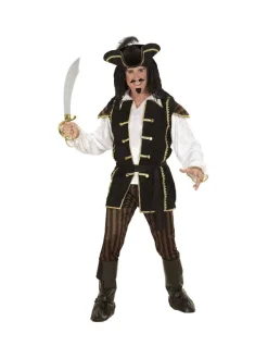 WIDMANN Déguisement Pirate Capitaine Homme (chemise Avec Veston, Pantalon, Ceinture, Chapeau à Plumes, Couvre-bottes) -Halloween Soldes Boutique deguisement pirate capitaine homme chemise avec veston pantalon ceinture chapeau a plumes couvre bottes 2
