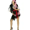 WIDMANN Déguisement Pirate Femme Noir (robe, Ceinture, Bandeau) -Halloween Soldes Boutique deguisement pirate femme noir robe ceinture bandeau