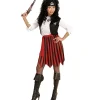 WIDMANN Déguisement Pirate Femme Noir, Rouge Et Blanc (robe Avec Veston, Ceinture, Bandeau) -Halloween Soldes Boutique deguisement pirate femme noir rouge et blanc robe avec veston ceinture bandeau