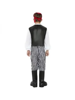 Smiffys Déguisement Pirate Garçon Noir Et Blanc (chemise, Pantalon, Sur-bottes, Foulard, Ceinture) -Halloween Soldes Boutique deguisement pirate garcon noir et blanc chemise pantalon sur bottes foulard ceinture 2