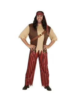 WIDMANN Déguisement Pirate Homme (chemise Avec Veston Et Ceinture, Pantalon, Bandeau) -Halloween Soldes Boutique deguisement pirate homme chemise avec veston et ceinture pantalon bandeau 1