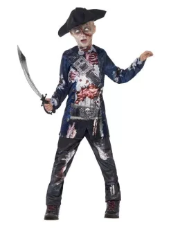 Smiffys Déguisement Pirate Zombie Luxe, Garçon (haut, Pantalon, Tricorne)