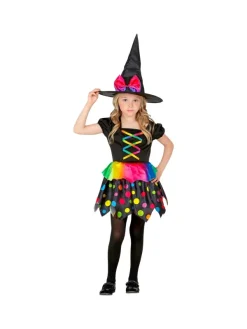 WIDMANN Déguisement Sorcière Fille Noir Et Fluo (robe Et Chapeau) 7 WIDMANN Déguisement Sorcière Fille Noir Et Fluo (robe Et Chapeau) -Halloween Soldes Boutique deguisement sorciere fille noir et fluo robe et chapeau 2
