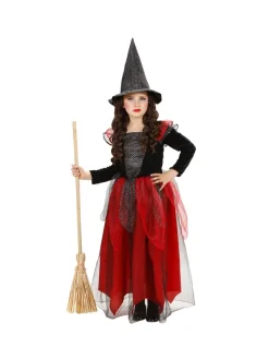 WIDMANN Déguisement Sorcière Noir/bordeaux (robe, Chapeau)