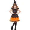 WIDMANN Déguisement Sorcière Orange Et Noir, Fille (robe Orange Et Noire, Motif Citrouille Et Chapeau) 1 WIDMANN Déguisement Sorcière Orange Et Noir, Fille (robe Orange Et Noire, Motif Citrouille Et Chapeau) -Halloween Soldes Boutique deguisement sorciere orange et noir fille robe orange et noire motif citrouille et chapeau