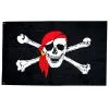 WIDMANN Drapeau De Pirate En Tissu 130 X 80 Cm - Tête De Mort Avec Bandana Rouge -Halloween Soldes Boutique drapeau de pirate en tissu 130 x 80 cm tete de mort avec bandana rouge