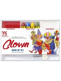 WIDMANN Maquillage Clown (4 Crayons, 2 Fards Et 1 Applicateur)
