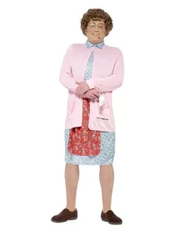 Smiffys Costume Matelassé Mrs Brown, Rose, Robe, Gilet, Perruque, Lunettes, Mouchoir Et Grain De Beauté