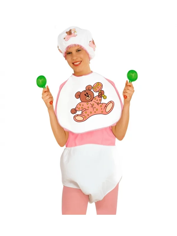 WIDMANN Set Bébé Rose Adulte (bonnet, Bavoir, Couche Géante) 4 WIDMANN Set Bébé Rose Adulte (bonnet, Bavoir, Couche Géante) - Image 2